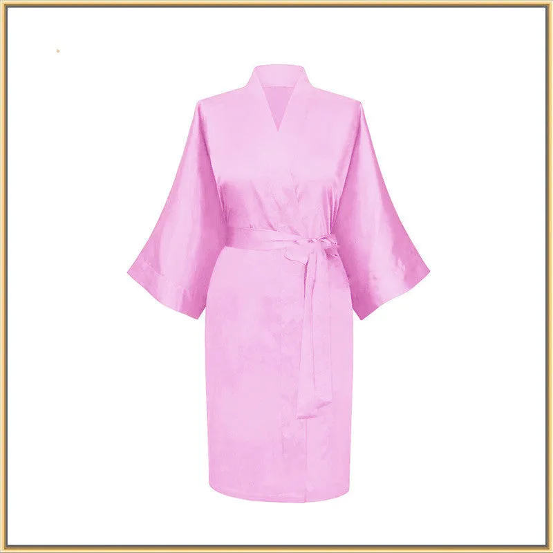 Elastic Imitation Silk Pajamas Solid Color Female Nightgown Elastic Plain Short Nightgown