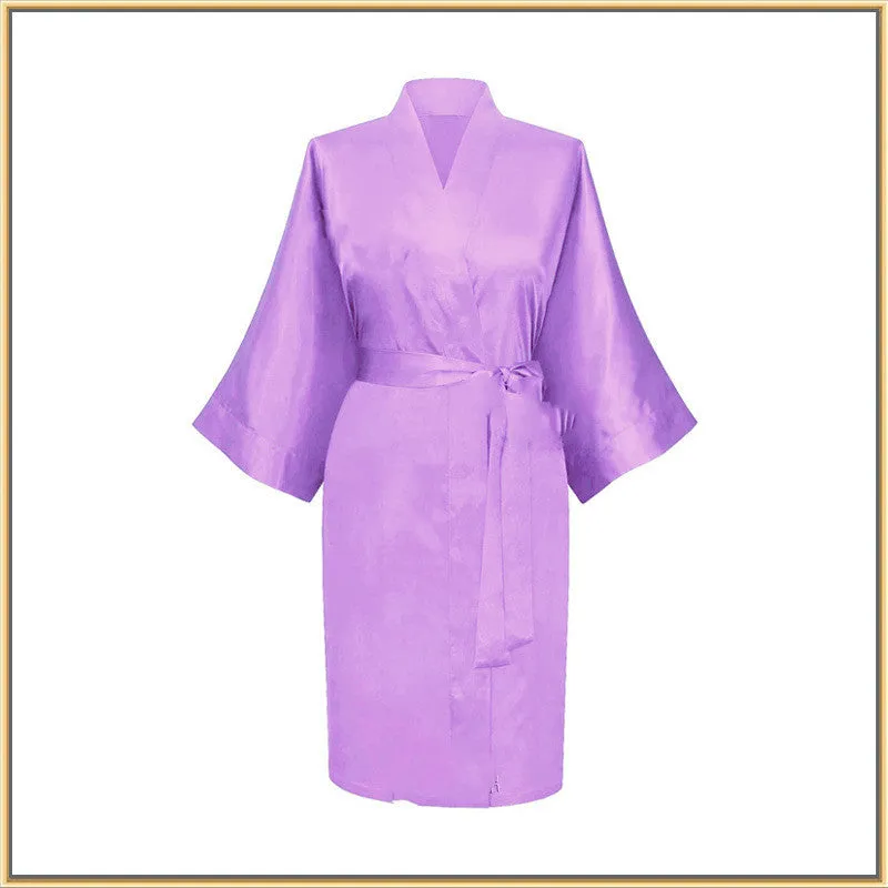 Elastic Imitation Silk Pajamas Solid Color Female Nightgown Elastic Plain Short Nightgown