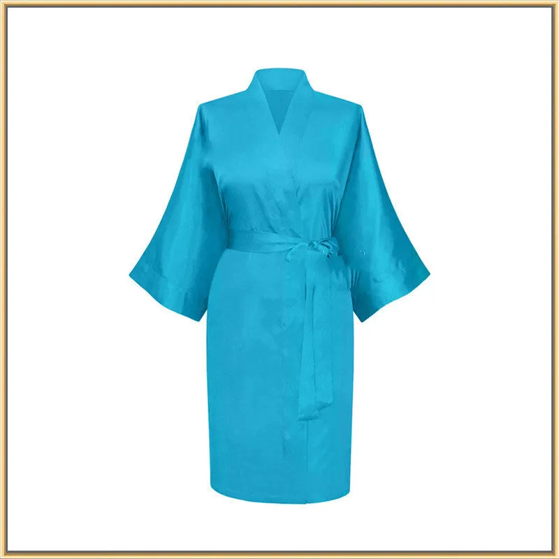 Elastic Imitation Silk Pajamas Solid Color Female Nightgown Elastic Plain Short Nightgown