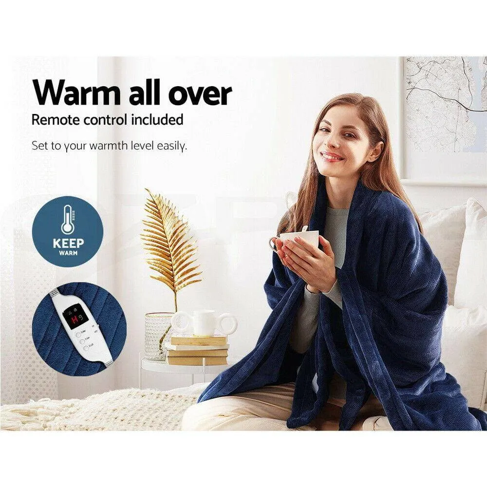 Electric Throw Blanket-Giselle Bedding- Navy Blue -Size 160cm x 130cm