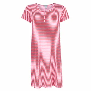 Elegant Emily Women's Striped Henley Nightgown