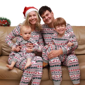 Elk and Tree Print Matching Winter Loungewear Pjs