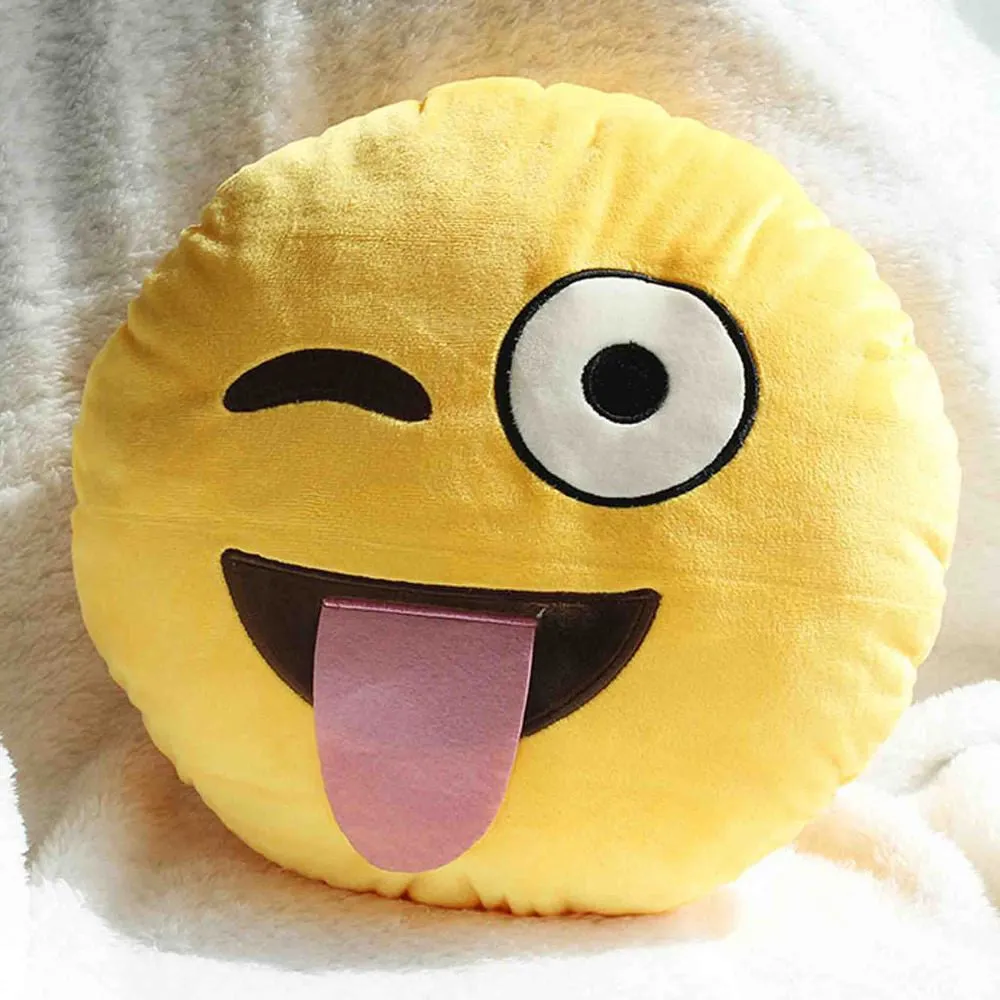 Emoji Decorative Throw Pillow Stuffed Smiley Cushion Home Decor For Sofa Couch Chair Toy Emotional Smile Face Doll 1PCS/Lot