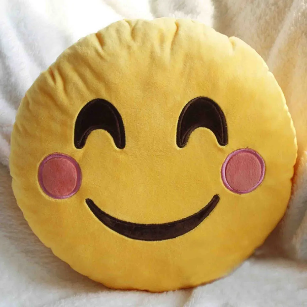 Emoji Decorative Throw Pillow Stuffed Smiley Cushion Home Decor For Sofa Couch Chair Toy Emotional Smile Face Doll 1PCS/Lot