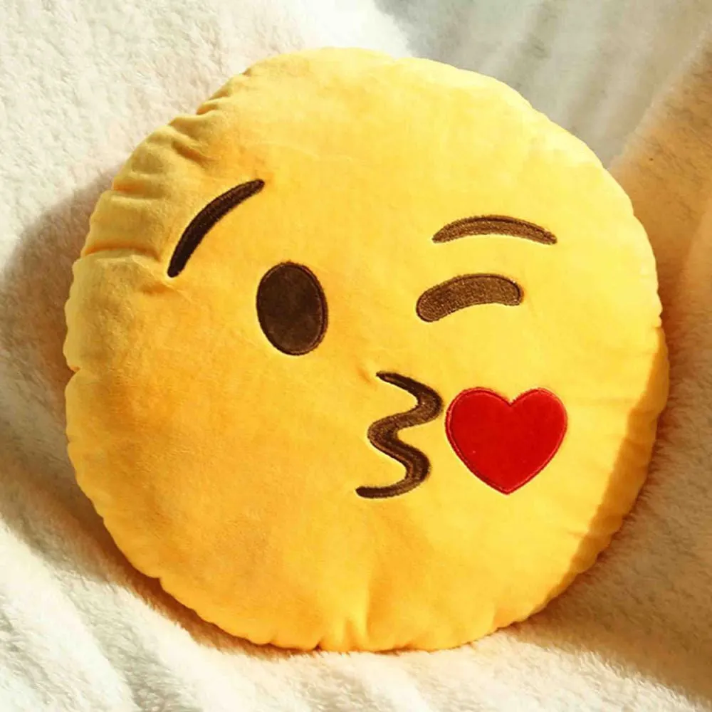 Emoji Decorative Throw Pillow Stuffed Smiley Cushion Home Decor For Sofa Couch Chair Toy Emotional Smile Face Doll 1PCS/Lot