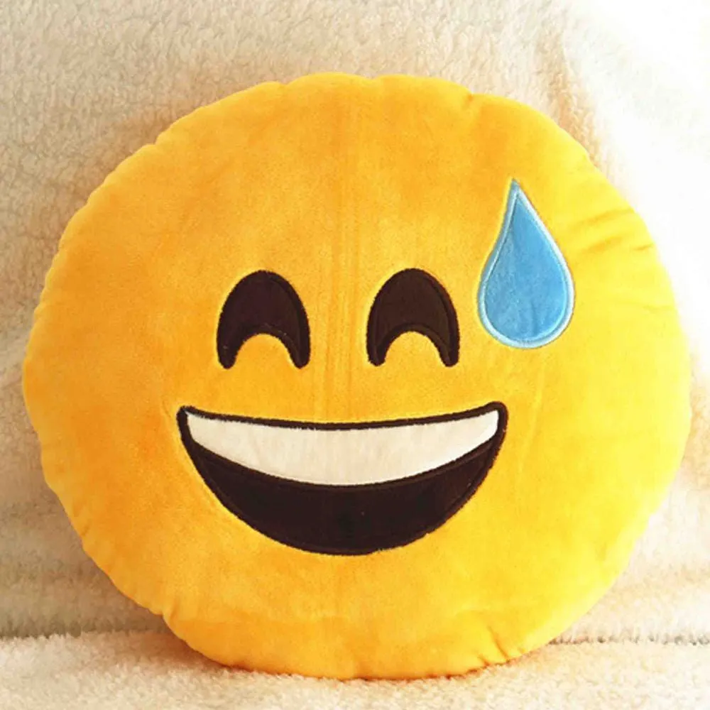 Emoji Decorative Throw Pillow Stuffed Smiley Cushion Home Decor For Sofa Couch Chair Toy Emotional Smile Face Doll 1PCS/Lot