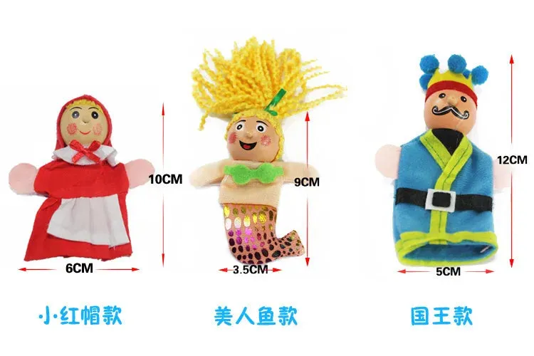 Engaging Plush Finger Puppets Set: Three Pigs, Mermaid & Princess