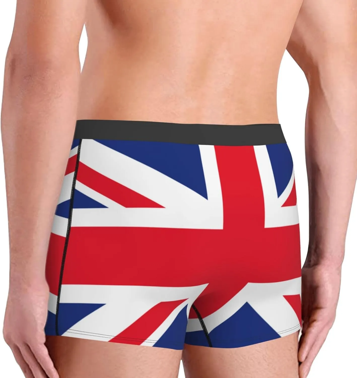 English Print Boxer Briefs For Men Breathable Underwear-
