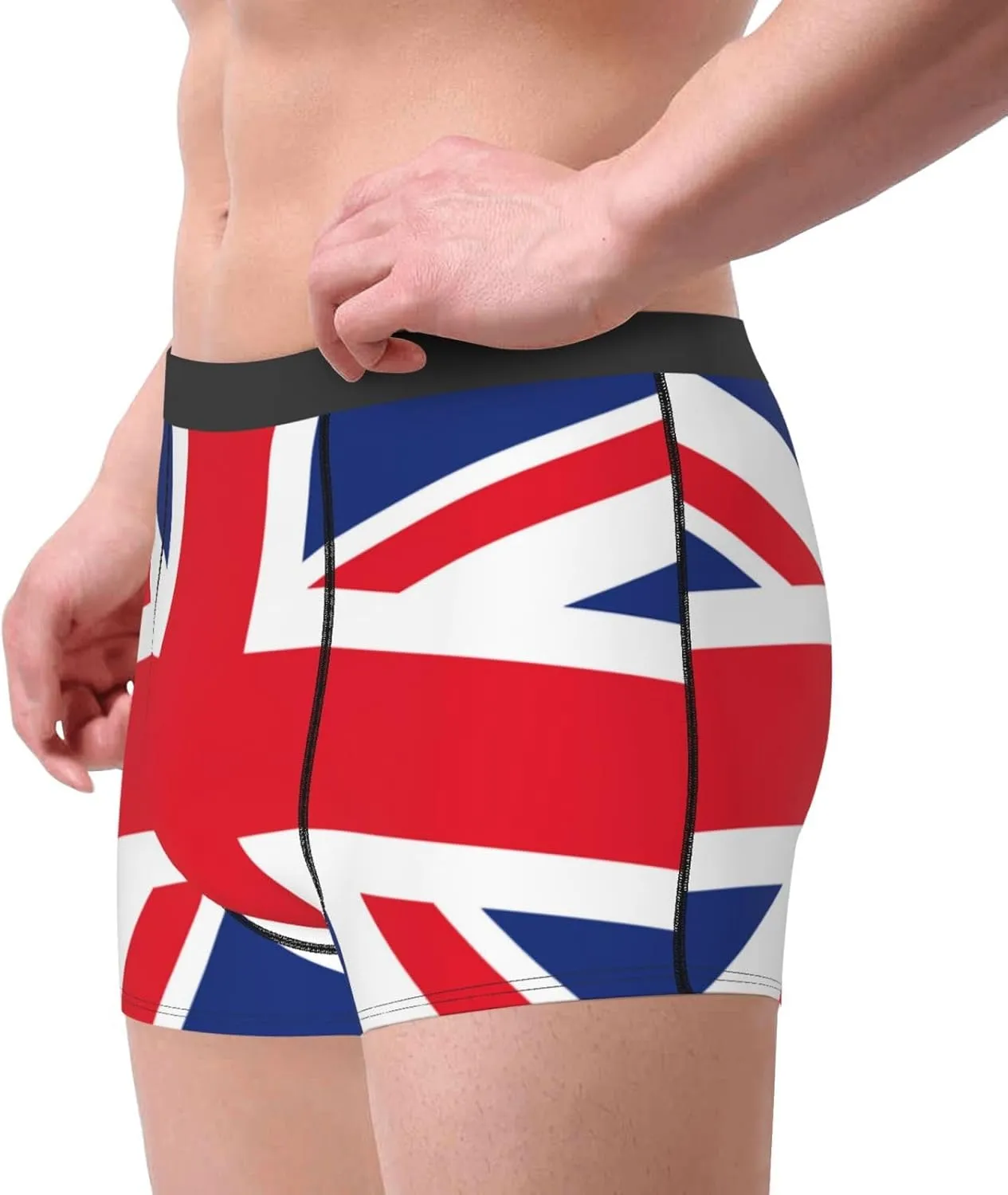 English Print Boxer Briefs For Men Breathable Underwear-