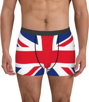 English Print Boxer Briefs For Men Breathable Underwear-