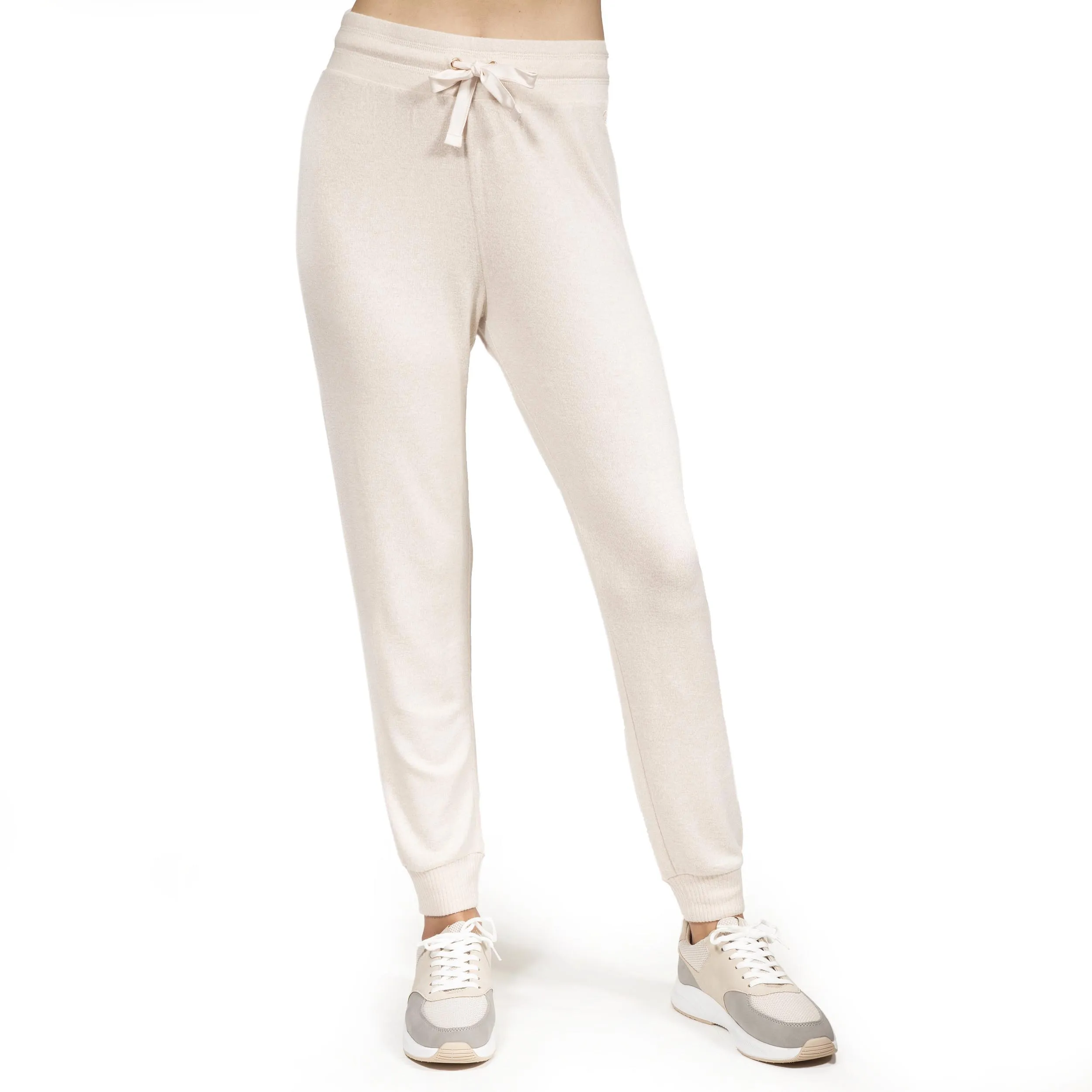 Ensemble Homewear T-shirt cache-cœur et pantalon jogger Beige