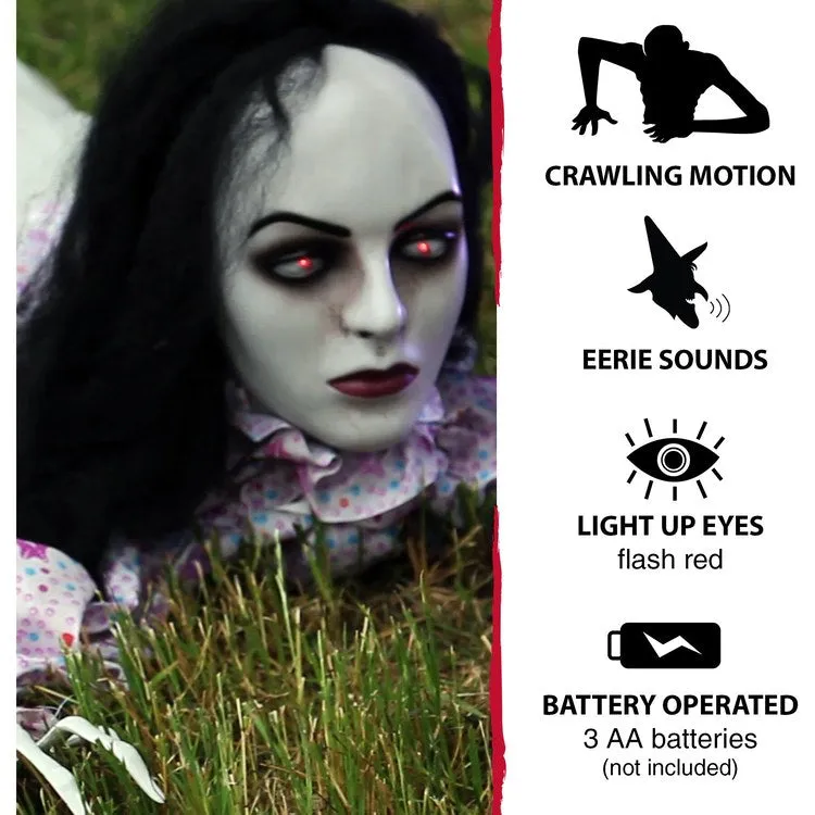 Ethel the Dream Demon 63" Animatronic Crawling Indoor/Outdoor Halloween Decoration