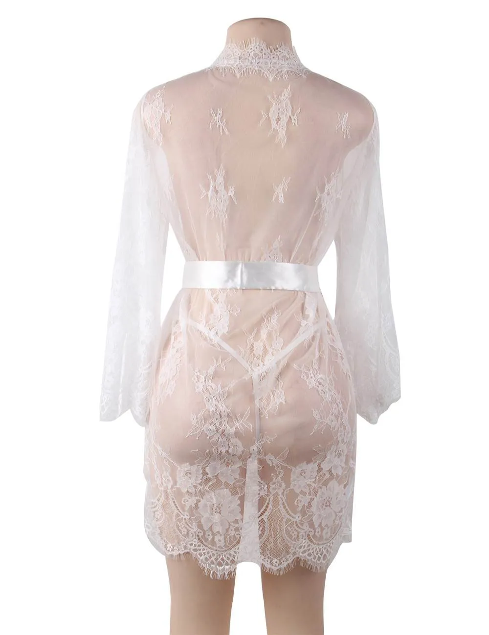 Eyelash Black Lace Sleepwear Egypt Gown