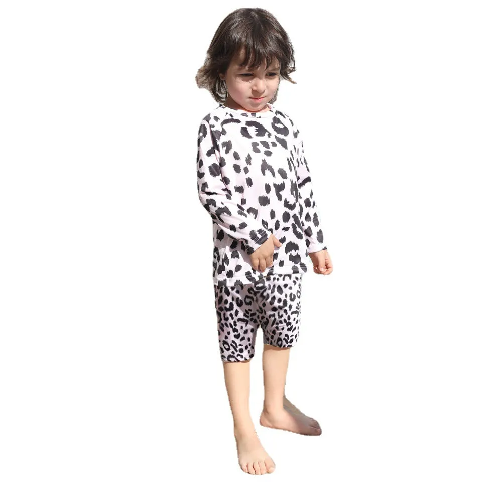 Family Matching nylon leopard print parent-child swimsuit parent-child outfit