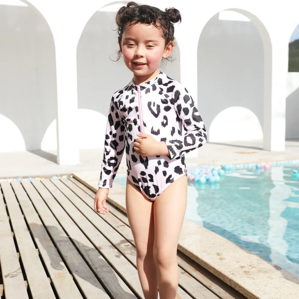 Family Matching nylon leopard print parent-child swimsuit parent-child outfit
