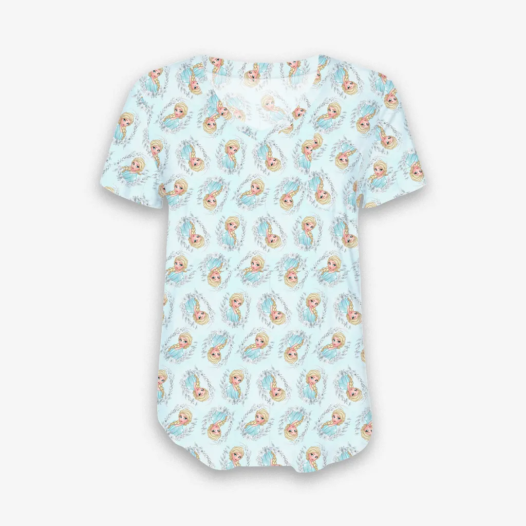 Fan Favorites Ice Princess - Women's Printed Bamboo Short Sleeve Top