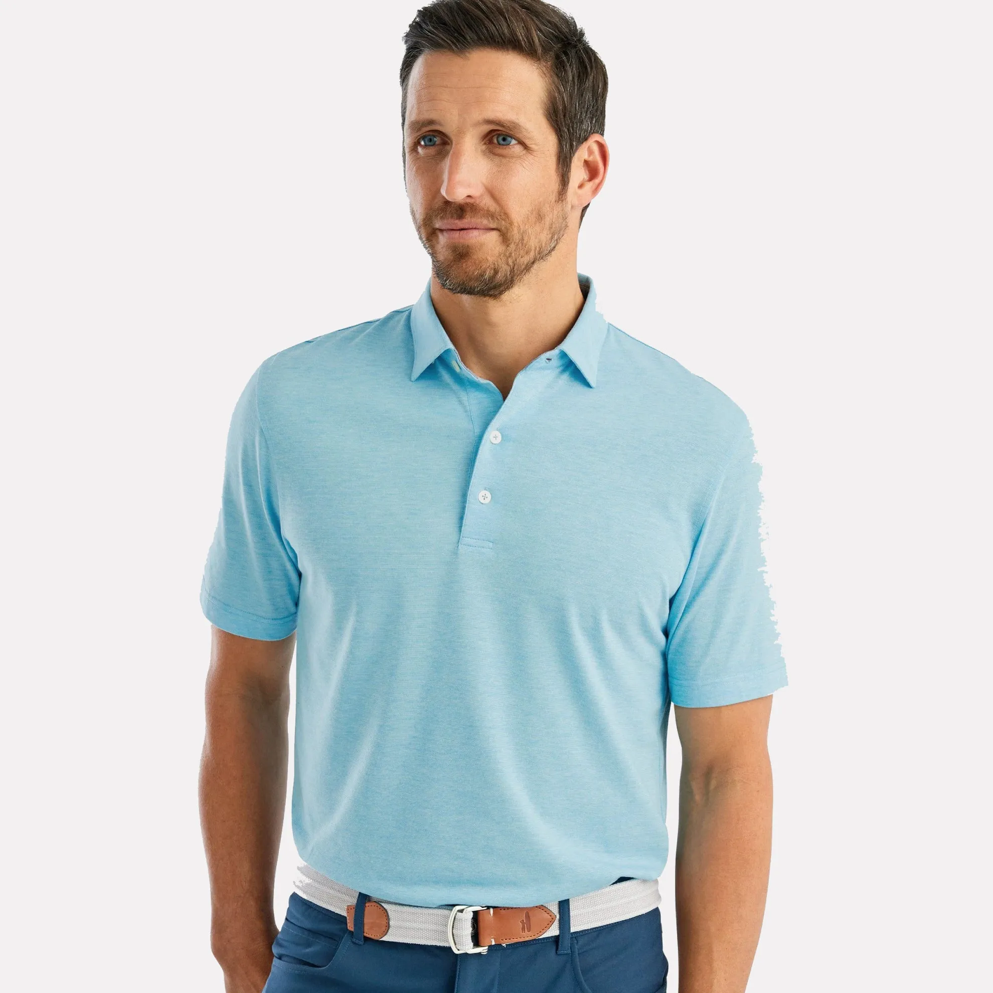 Faron Prep-Formance 3 Button Slub Polo / Ibiza