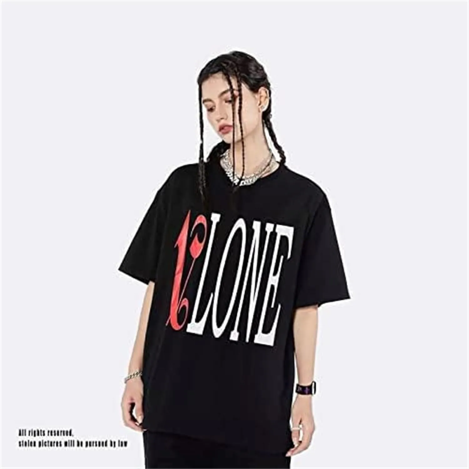 Fashion Men's Short Sleeved T-Shirt V Letter Printed Tops Casual Couple T-Shirt Hip Hop Short Sleeved Tops
