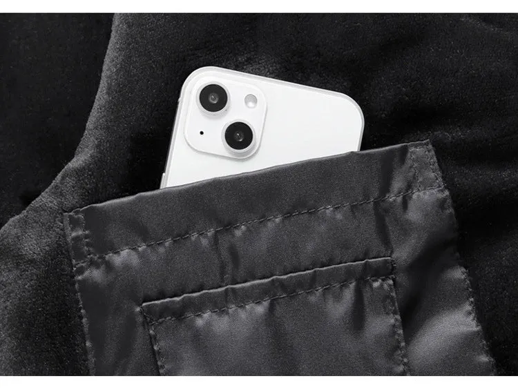 Fashion Rhombic-sewing Design Cotton Coat Winter Warm Thickened Baseball Jacket Casual Solid Color Outwear Clothing For Men