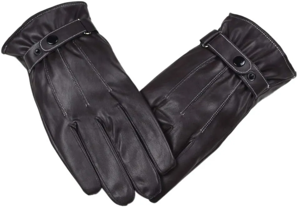 Fashion Winter Gloves Men With Touchscreen Thickened Warm Fingers Driving Warm Gloves Cashmere Luxurious Leather Winter