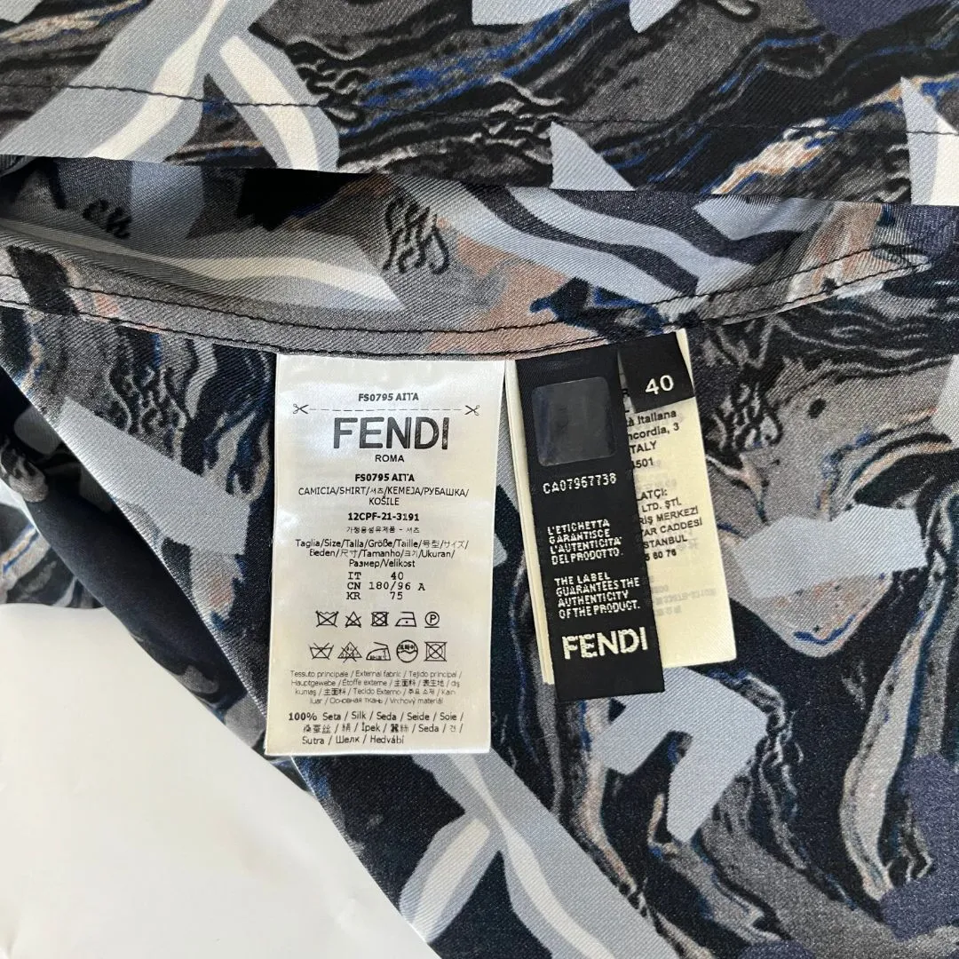 Fendi Fragment print silk shirt