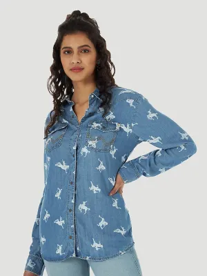Final Sale ✨ Wrangler Retro Bronc Denim Snap Women’s Shirt