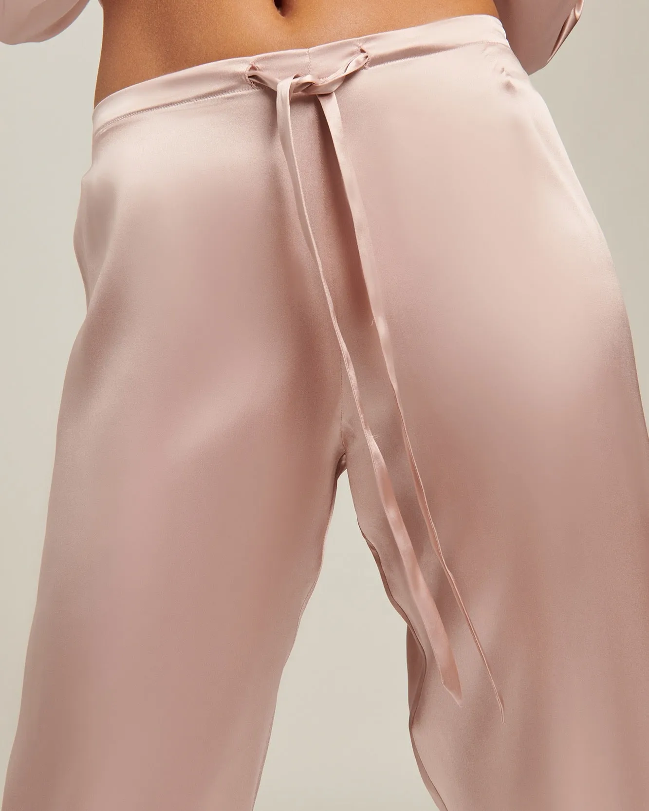 Fine Finishes Silk Pyjama Set - Silver Pink