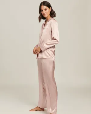 Fine Finishes Silk Pyjama Set - Silver Pink