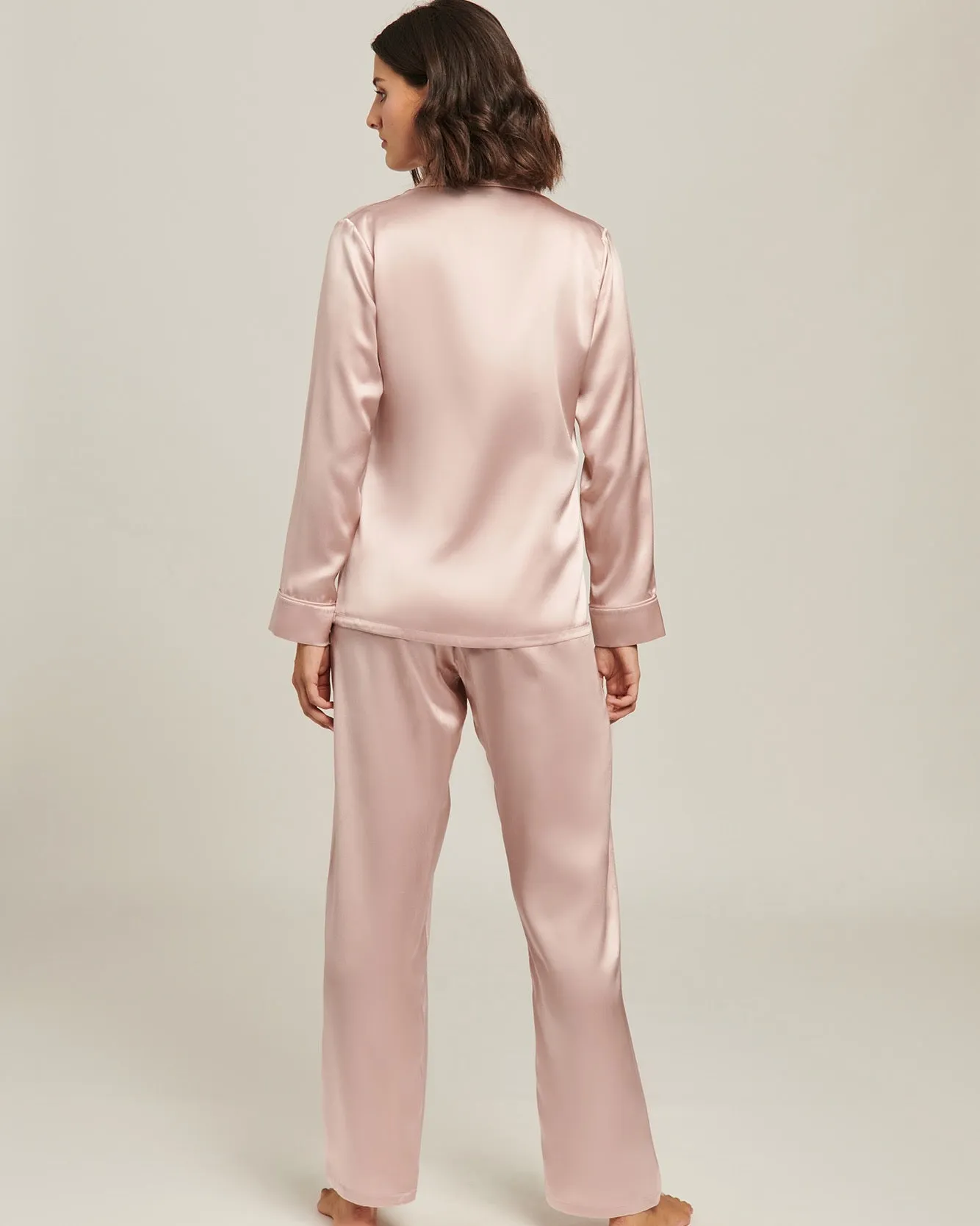 Fine Finishes Silk Pyjama Set - Silver Pink