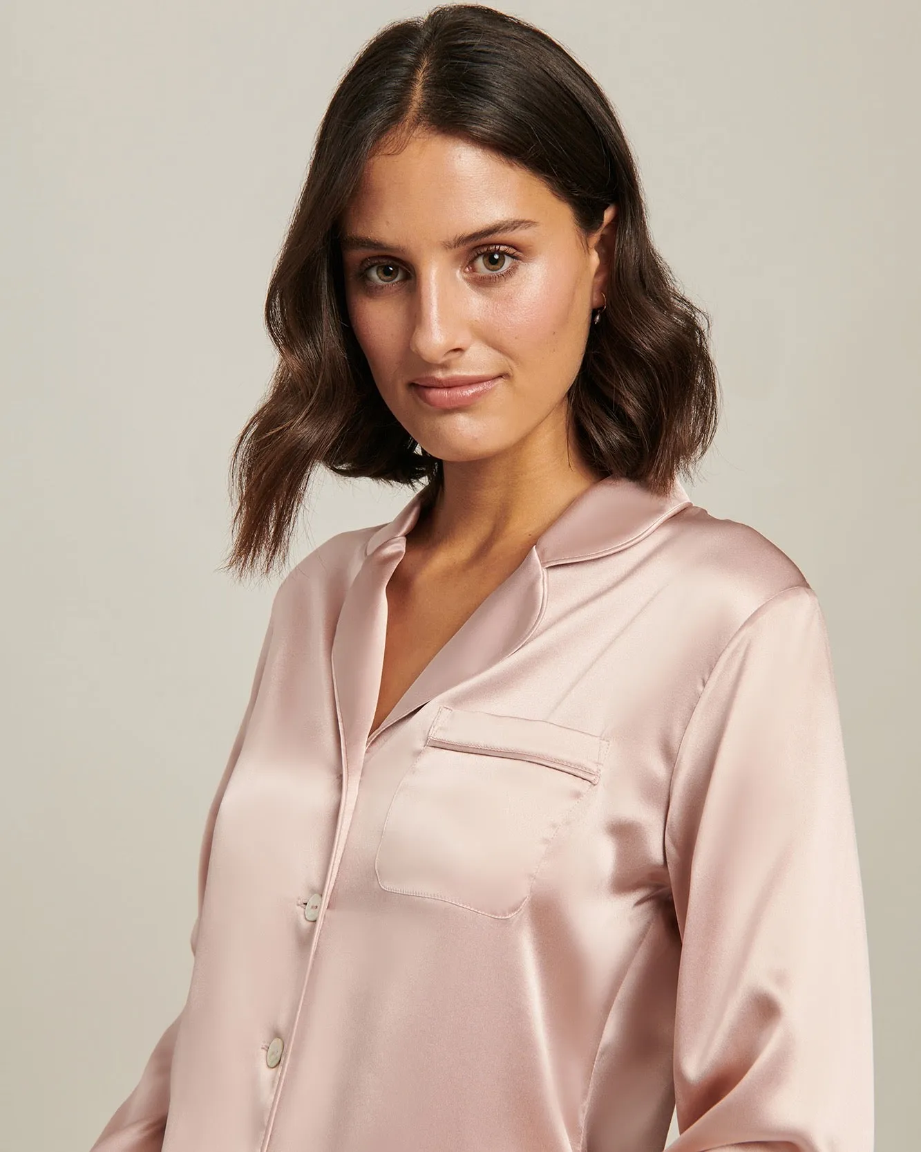 Fine Finishes Silk Pyjama Set - Silver Pink
