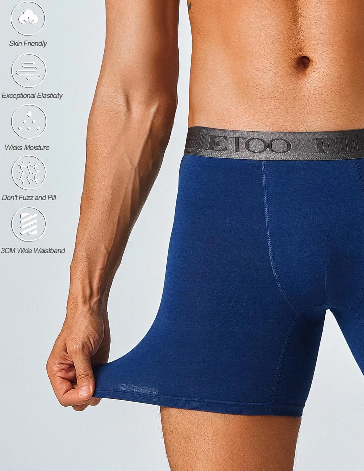 FINETOO Mens Underwear Boxer Briefs Cotton Men's underwear pack Cotton Underwear