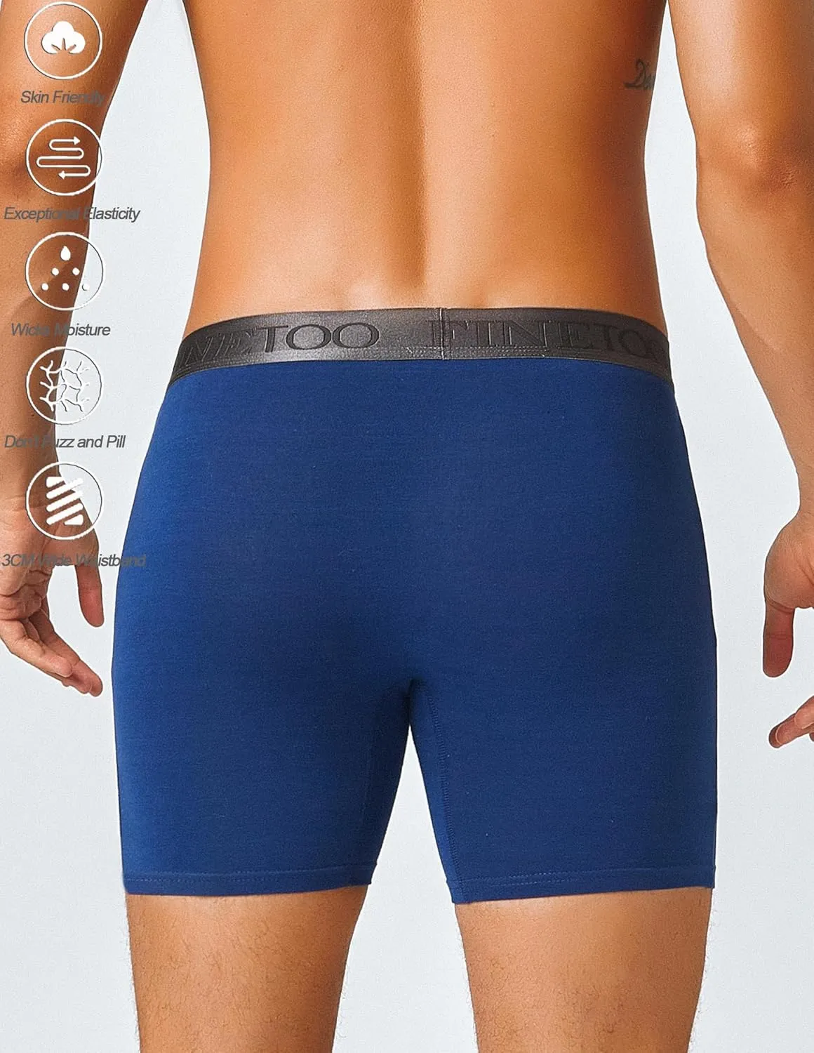 FINETOO Mens Underwear Boxer Briefs Cotton Men's underwear pack Cotton Underwear