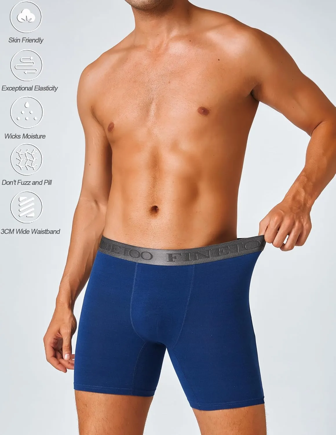 FINETOO Mens Underwear Boxer Briefs Cotton Men's underwear pack Cotton Underwear