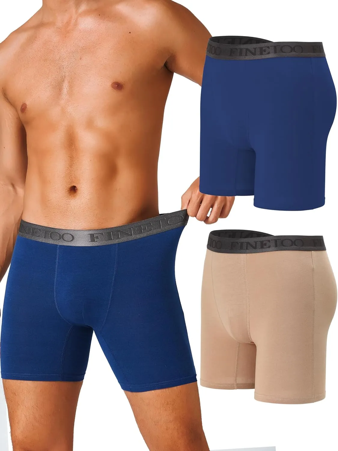 FINETOO Mens Underwear Boxer Briefs Cotton Men's underwear pack Cotton Underwear