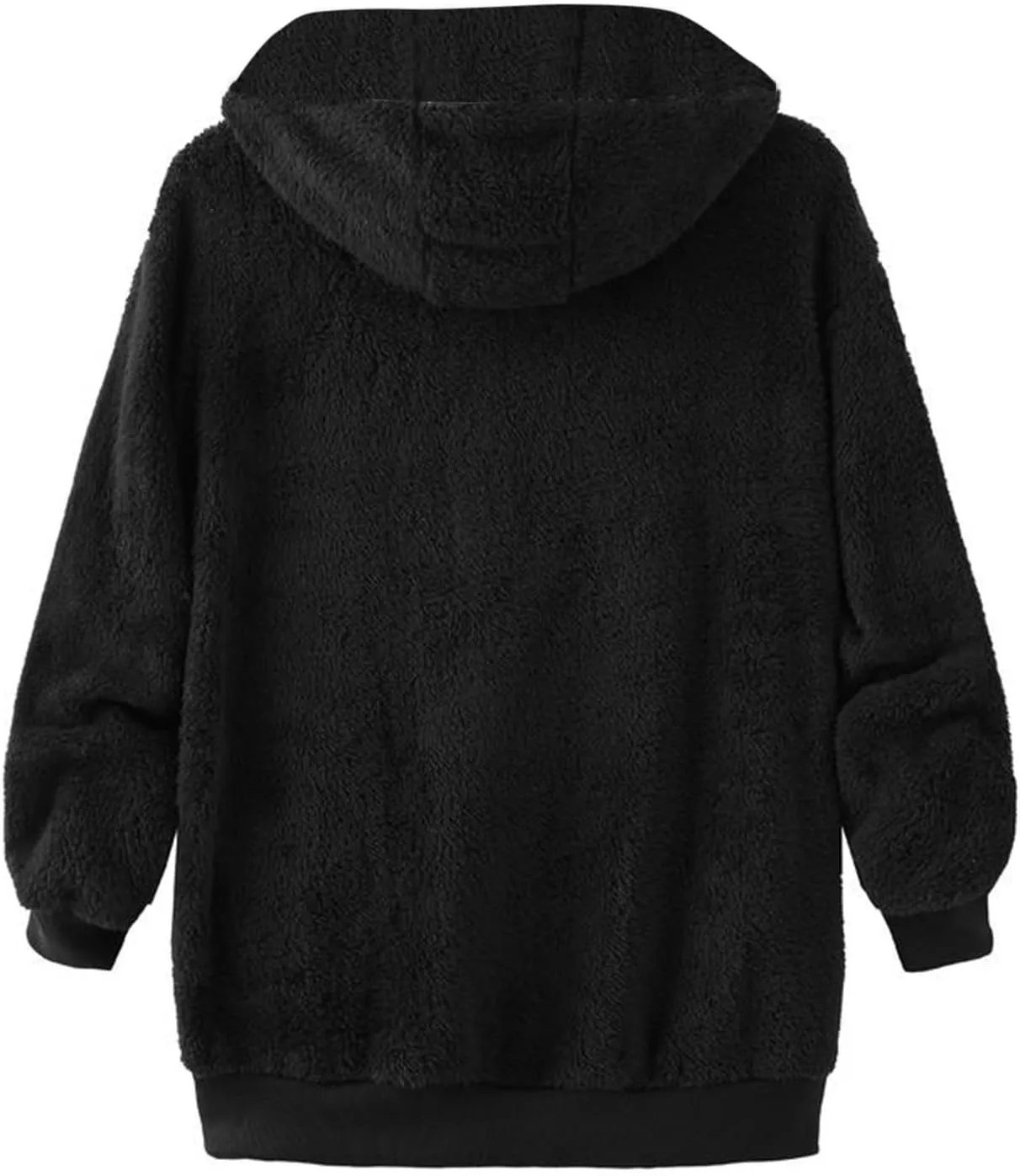 Fleece Jacket Women Plus Size Full Zip Hooded Fuzzy Sherpa Cardigans Coat Casual Lightweight Soft Warm Winter Outwear