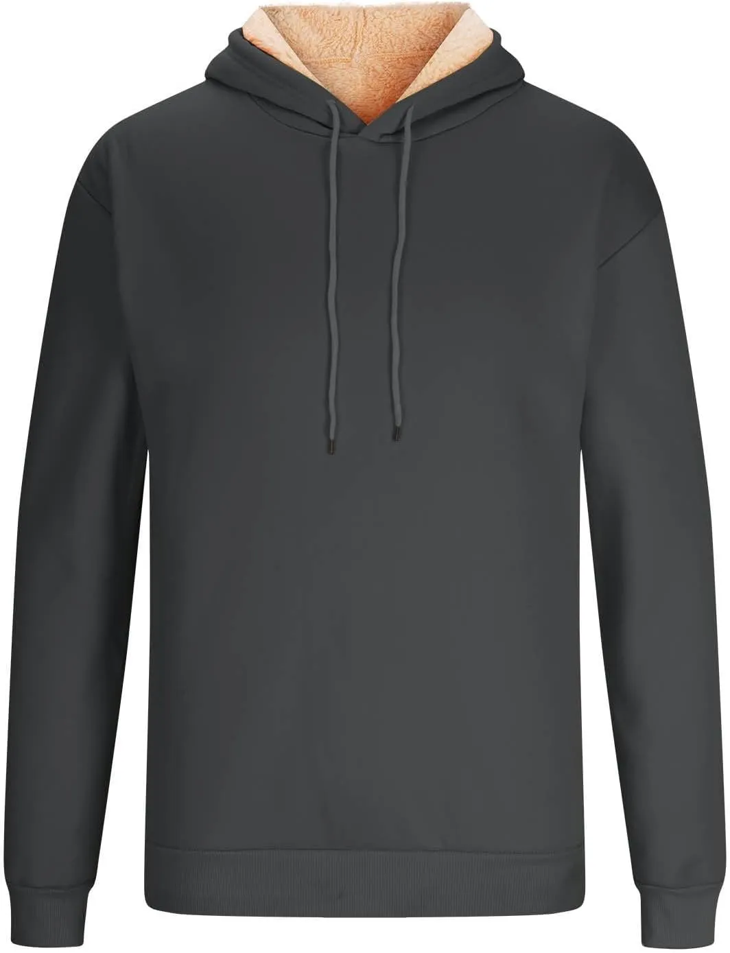 Fleece Lined Sweatshirts Hoodie for Men Crewneck Warm Sherpa Thermal Pullover/Zip Hoodie Winter Clothes