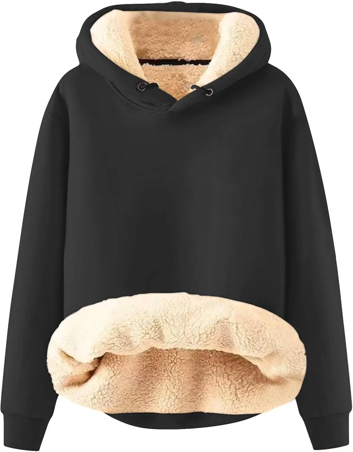 Fleece Lined Sweatshirts Hoodie for Men Crewneck Warm Sherpa Thermal Pullover/Zip Hoodie Winter Clothes