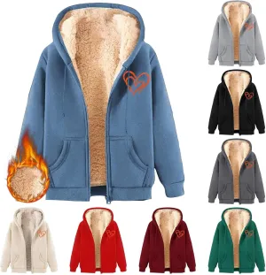 Fleece Solid Jacket For Women Solid Color Hooded Plus Size Coat Women'S Lamb Fleece Jackets Women'S Fleece Jackets