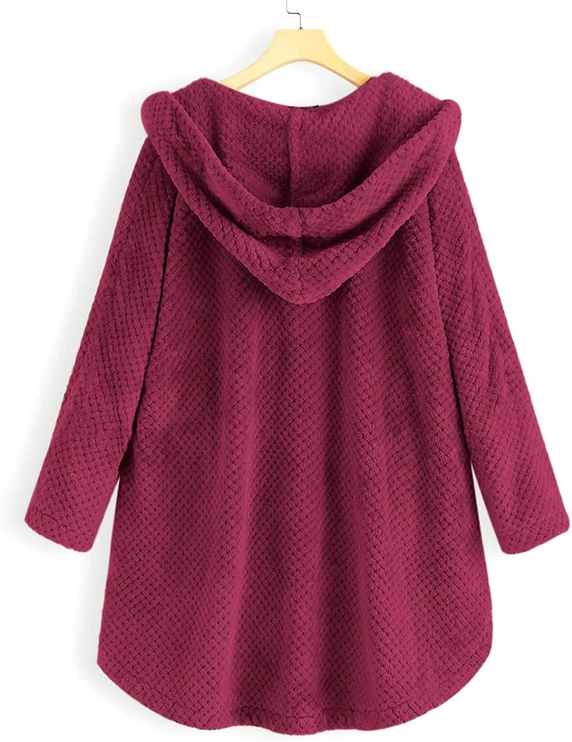 Fleece Zip Up Women Warm Winter Plus Size Cute Button Down Hooded Tops Teddy Coat Outerwear With Pockets Fall Jacket