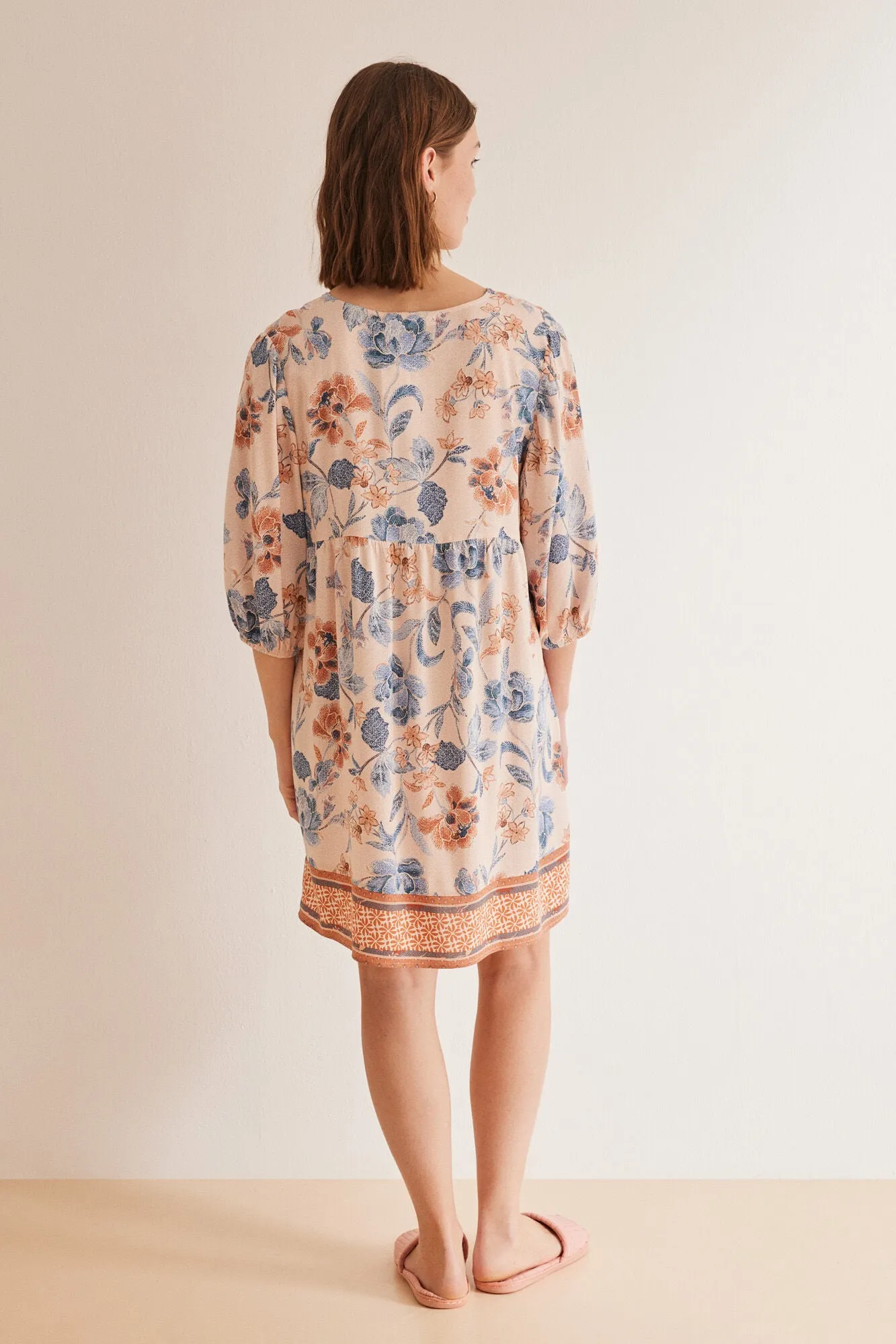 Floral puffed sleeve dress