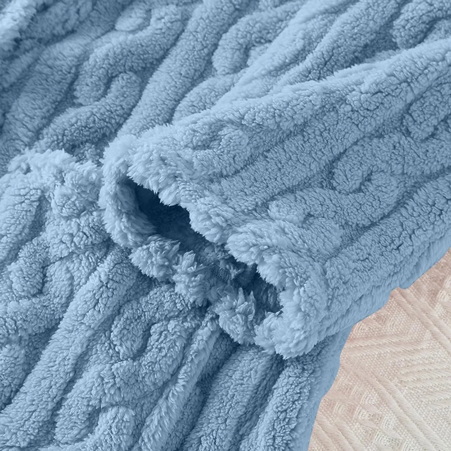 Fluffy Cable Knit Robe for Women Plush Soft Long Bathrobe Front Button Cardigan Comfy Housecoat Lounge Nightwear