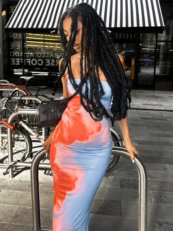 Flytonn- Bandeau Neckline Midi Dress