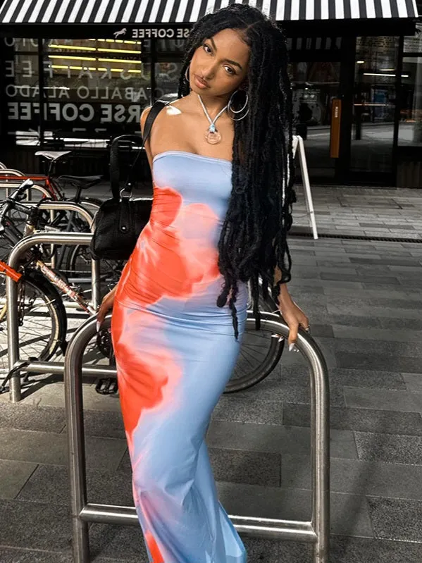 Flytonn- Bandeau Neckline Midi Dress
