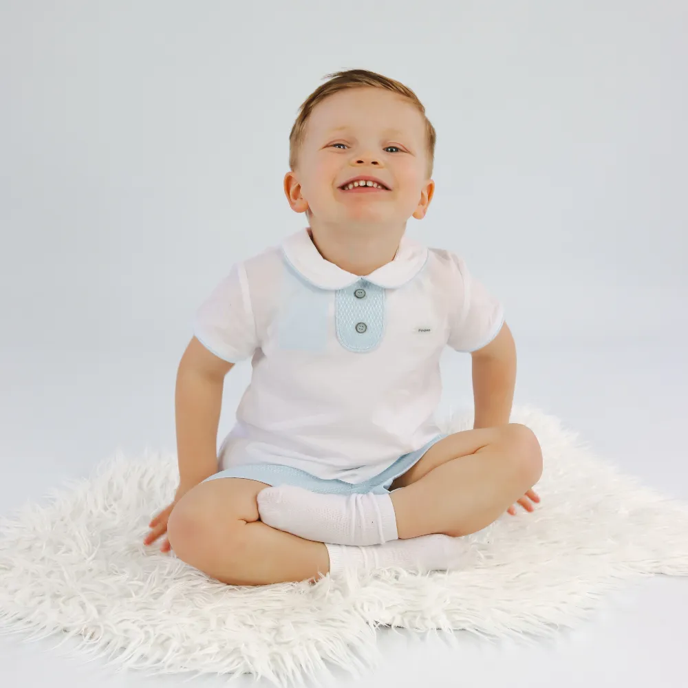 Foque Boys Baby Blue Shorts Set
