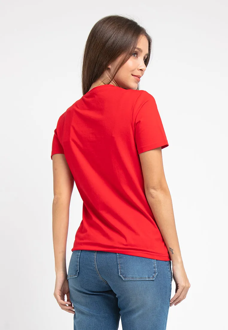 Forest Ladies Pokémon Coral Fleece Textured Embroidered Pikachu Round Neck Tshirt Women | T Shirt Perempuan - FP821000
