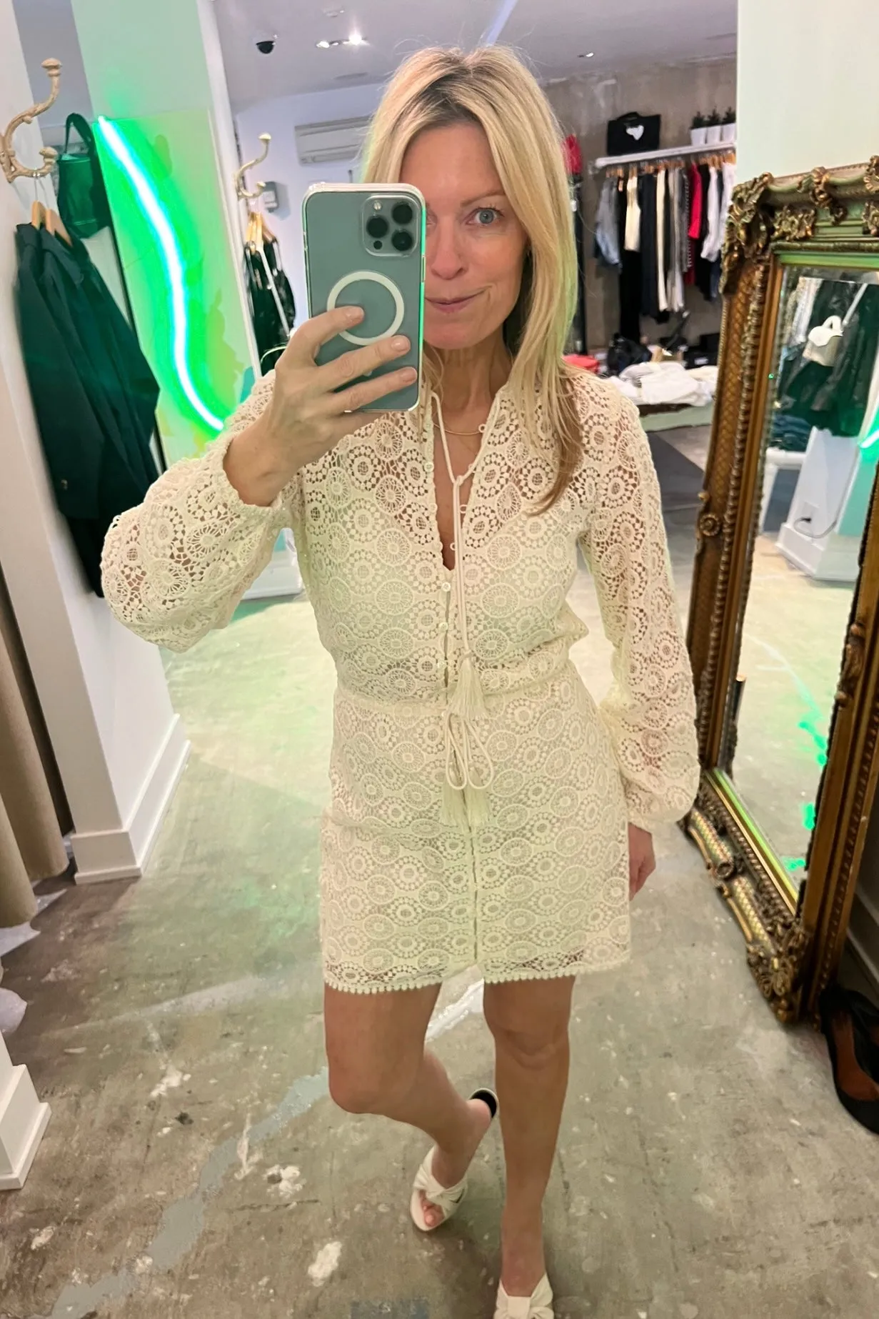 Frame - Lace Tassel Dress