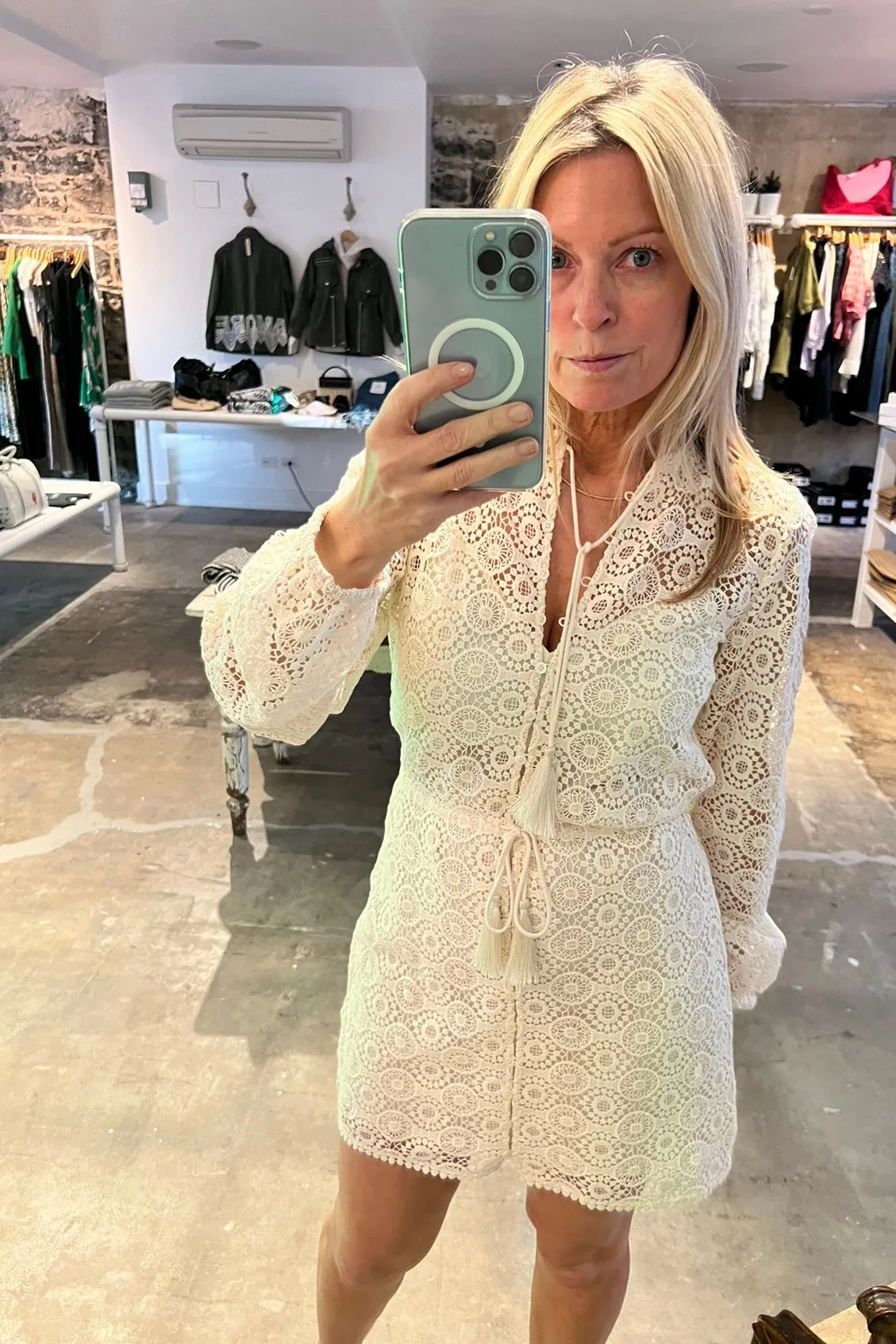 Frame - Lace Tassel Dress