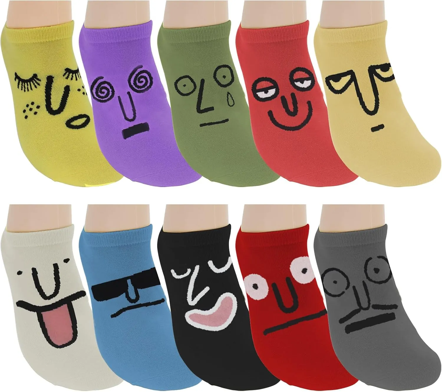 Fun Cotton Crew Socks,Funny Cute Socks,Patterned Funny Novelty Cotton Crew 10 Pack