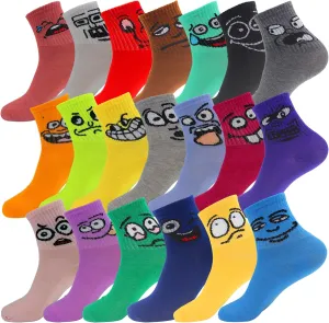 Fun Cotton Crew Socks,Funny Cute Socks,Patterned Funny Novelty Cotton Crew Socks20 Pack