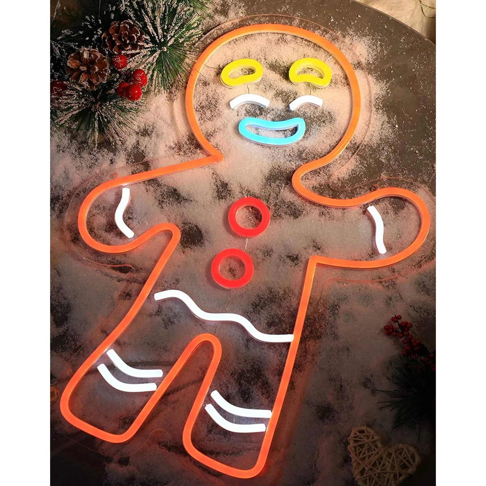 Fun Festive Bright Quality “Ginger Bread Man” LED Night Light Christmas Decorati